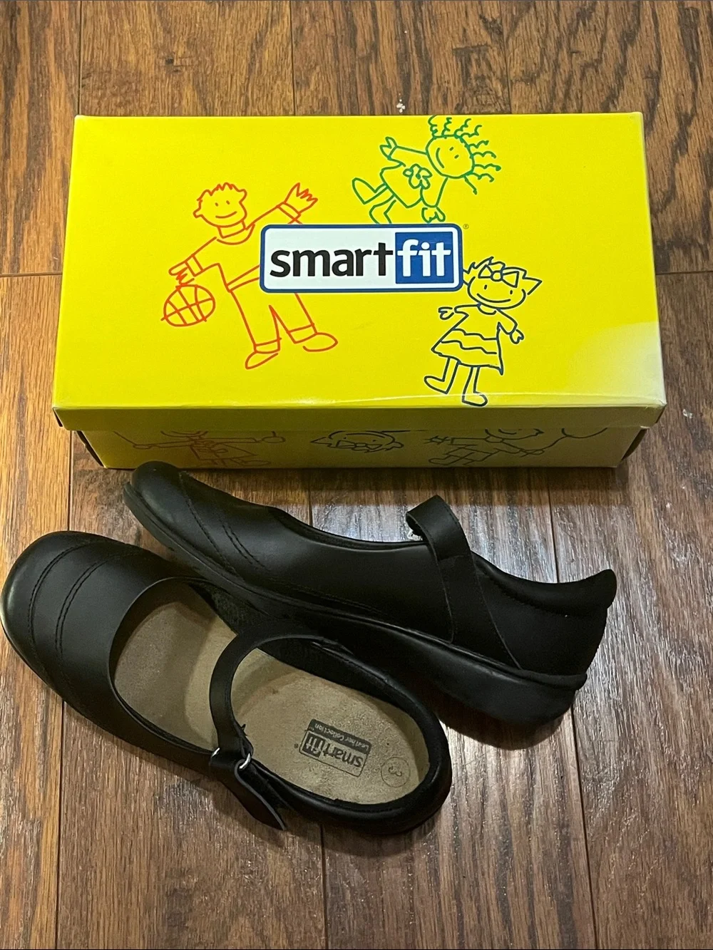 smartfit Black Big Girls Mary Jane Dress Shoes Velcro close
